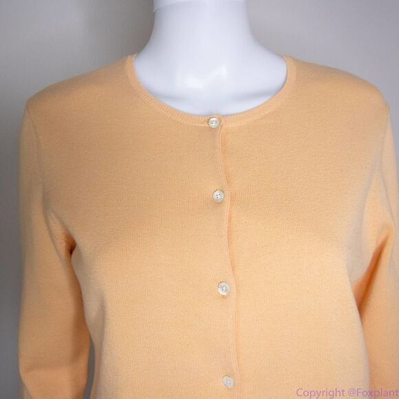 Lauren Ralph Lauren light yellow cardigan sweater, size Petite Small - Picture 3 of 16